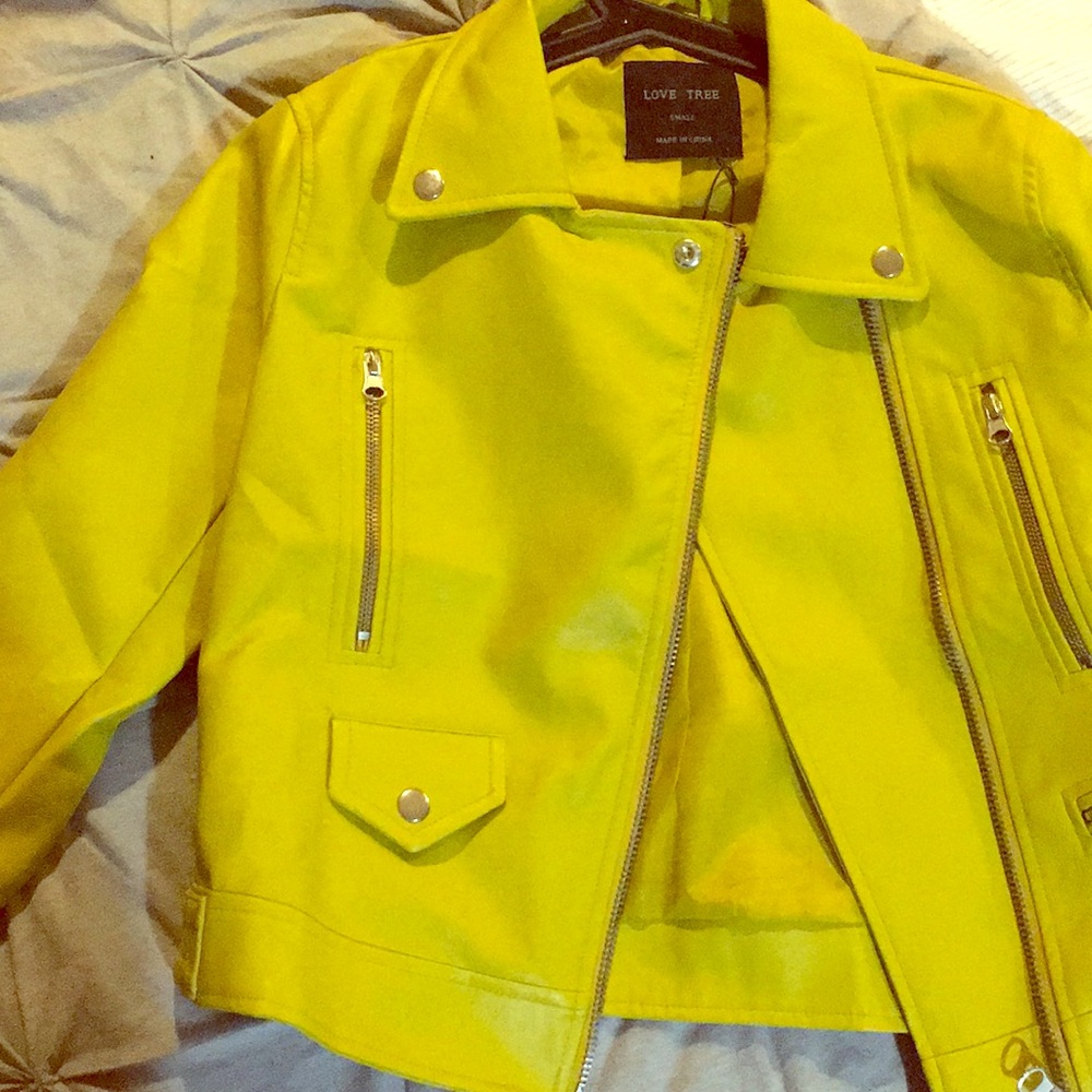 Faux Love Tree Leather Jacket